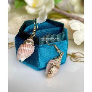 18kt Gold Dipped Real Shell Earrings ~ Seashell Earrings ~ Shell Earrings ~ BOX